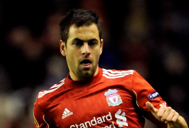 LIVERPOOL, ENGLAND - DECEMBER 15:  Joe Cole of Liverpool runs with the ball during the UEFA Europa League Group K match between Liverpool and FC Utrecht at Anfield on December 15, 2010 in Liverpool, England.  (Photo by Clint Hughes/Getty Images)