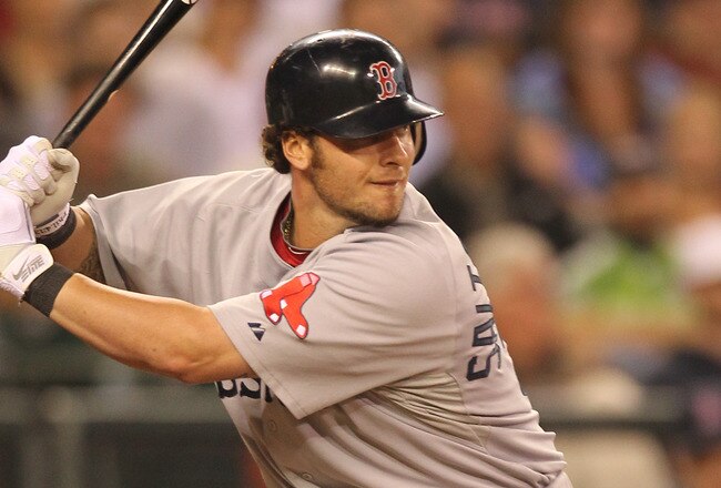SEATTLE - SEPTEMBER 15:  Jarrod Saltalamacchia #39 of the Boston Red Sox bats against the Seattle Mariners at Safeco Field on September 15, 2010 in Seattle, Washington. (Photo by Otto Greule Jr/Getty Images)