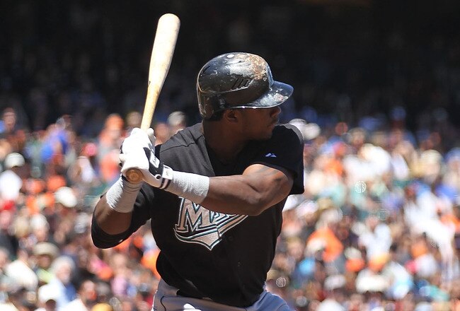 SAN FRANCISCO - JULY 29:  Hanley Ramirez #2 of the Florida Marlins bats against the San Francisco Giants during an MLB game at AT&T Park on July 29, 2010 in San Francisco, California.  (Photo by Jed Jacobsohn/Getty Images)