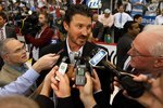 DETROIT - JUNE 12:  Co-Owner/Chairman Mario Lemieux of the Pittsburgh Penguins is interviewed after defeating the Detroit Red Wings during Game Seven of the 2009 NHL Stanley Cup Finals at Joe Louis Arena on June 12, 2009 in Detroit, Michigan.  (Photo by Jim McIsaac/Getty Images)