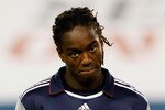 FOXBORO, MA - SEPTEMBER 4: Shalrie Joseph  #21 of the New England Revolution practices before a game against the Seattle Sounders FC at Gillette Stadium on September 4, 2010 in Foxboro, Massachusetts. (Photo by Gail Oskin/Getty Images)