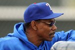 SURPRISE, AZ - FEBRUARY 18:  Manager Ron Washington of the Texas Rangers watches batting practice at Surprise Stadium on February 18, 2011 in Surprise, Arizona.  (Photo by Norm Hall/Getty Images)