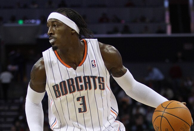 CHARLOTTE, NC - DECEMBER 11:  Gerald Wallace #3 of the Charlotte Bobcats against the Boston Celtics during their game at Time Warner Cable Arena on December 11, 2010 in Charlotte, North Carolina. NOTE TO USER: User expressly acknowledges and agrees that, by downloading and/or using this Photograph, User is consenting to the terms and conditions of the Getty Images License Agreement.  (Photo by Streeter Lecka/Getty Images)
