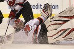 DALLAS, TX - FEBRUARY 22:  Goaltender Johan Hedberg #1 of the New Jersey Devils at American Airlines Center on February 22, 2011 in Dallas, Texas.  (Photo by Ronald Martinez/Getty Images)