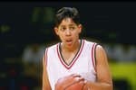 24 Mar 1997:  Nykesha Sales of the Connecticut Huskies dribbles the ball down the court during a playoff game against the Tennessee Volunteers at the Carver-Hawkeye Arena in Iowa City, Iowa.  Tennessee won the game 91-81. Mandatory Credit: Jonathan Daniel/Allsport