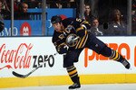 TORONTO, ON - NOVEMBER 06:  Craig Rivet #52 of the Buffalo Sabres skates against the Toronto Maple Leaf at the Air Canada Centre on November 6, 2010 in Toronto, Canada.  (Photo by Bruce Bennett/Getty Images)
