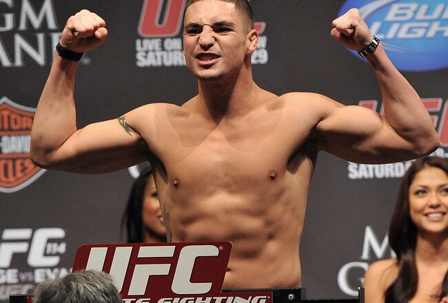 LAS VEGAS - MAY 28:  UFC fighter Diego Sanchez weighs in for his fight against UFC fighter John Hathaway at UFC 114: Rampage versus Rashad at the Mandalay Bay Hotel on May 28, 2010 in Las Vegas, Nevada.  (Photo by Jon Kopaloff/Getty Images)