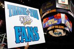 NEW ORLEANS, LA - DECEMBER 15:  A cheerleader holds up a sign thanking the fans for their attendance after the game between the Sacramento Kings and the New Orleans Hornets  at the New Orleans Arena on December 15, 2010 in New Orleans, Louisiana.  NOTE TO USER: User expressly acknowledges and agrees that, by downloading and or using this photograph, User is consenting to the terms and conditions of the Getty Images License Agreement.  (Photo by Chris Graythen/Getty Images)