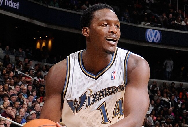 WASHINGTON, DC - DECEMBER 18:  Al Thornton #14 of the Washington Wizards  handles the ball against the Miami Heat at the Verizon Center on December 18, 2010 in Washington, DC. NOTE TO USER: User expressly acknowledges and agrees that, by downloading and or using this Photograph, user is consenting to the terms and conditions of the Getty Images License Agreement.   (Photo by Greg Fiume/Getty Images)