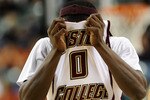 GREENSBORO, NC - MARCH 11:  Reggie Jackson #0 of the Boston College Eagles wipes his face during the first half against the University of Virginia Cavaliers in their first round game in the 2010 ACC Men's Basketball Tournament at the Greensboro Coliseum on March 11, 2010 in Greensboro, North Carolina.  (Photo by Jeff Zelevansky/Getty Images)