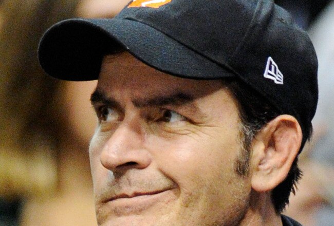 LOS ANGELES, CA - JANUARY 16:  Actor Charlie Sheen attends Cleveland Caveliers and  Los Angeles Clippers NBA basketball game at Staples Center on January 16, 2010 in Los Angeles, California. NOTE TO USER: User expressly acknowledges and agrees that, by downloading and or using this photograph, User is consenting to the terms and conditions of the Getty Images License Agreement.  (Photo by Kevork Djansezian/Getty Images)