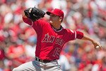 ST. LOUIS - MAY 22: Starting pitcher Scott Kazmir #19 of the Los Angeles Angels of Anaheim throws against the St. Louis Cardinals at Busch Stadium on May 22, 2010 in St. Louis, Missouri.  The Angels beat the Cardinals 10-7.  (Photo by Dilip Vishwanat/Getty Images)