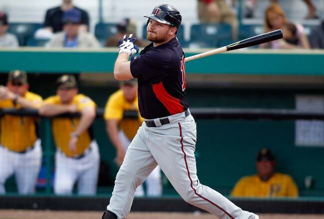 BRADENTON, FL - MARCH 02:  Designated hitter Jason Kubel #16 of the Minnesota Twins fouls off a pitch against the Pittsburgh Pirates during a Grapefruit League Spring Training Game at McKechnie Field on March 2, 2011 in Bradenton, Florida.  (Photo by J. Meric/Getty Images)