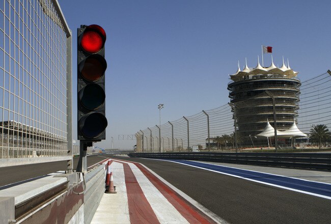 MANAMA, BAHRAIN - FEBRUARY 20:  A traffic light is turned red at the empty Formula One race track at Bahrain International Circuit on February 20, 2011 in Manama, Bahrain. The season-opening race is in doubt due to the continued unrest in the country. Formula One boss Bernie Ecclestone has said he will leave the decision on whether to hold the Bahrain Grand Prix to the country's Crown Prince Salman ibn Hamad ibn Isa Al Khalifa. The final decision is expected by February 22.  (Photo by John Moore/Getty Images)