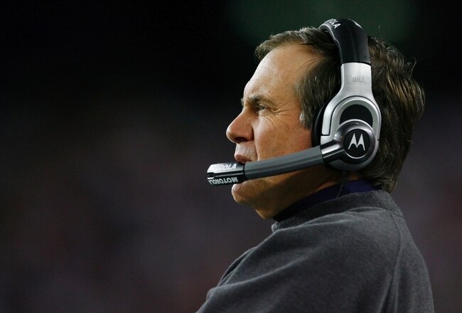 FOXBORO, MA - SEPTEMBER 14:  Head coach Bill Belichick of the New England Patriots watches the second quarter of the game against the Buffalo Bills on September 14, 2009 at Gillette Stadium in Foxboro, Massachusetts. (Photo by Jim Rogash/Getty Images)