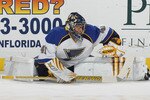 SUNRISE, FL - FEBRUARY 8: Goaltender Jaroslav Halak #41 of the St. Louis Blues stretches prior to the NHL game against of the Florida Panthers on February 8, 2011 at the BankAtlantic Center in Sunrise, Florida. The Blues defeated the Panthers 2-1. (Photo by Joel Auerbach/Getty Images)