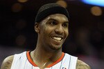 CHARLOTTE, NC - JANUARY 12:  Tyrus Thomas # of the Charlotte Bobcats reacts after a play during their game against the Chicago Bulls at Time Warner Cable Arena on January 12, 2011 in Charlotte, North Carolina. NOTE TO USER: User expressly acknowledges and agrees that, by downloading and/or using this Photograph, User is consenting to the terms and conditions of the Getty Images License Agreement.  (Photo by Streeter Lecka/Getty Images)