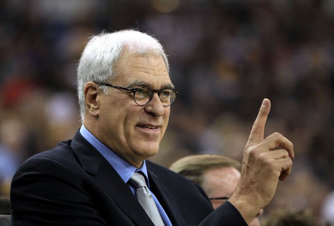 SACRAMENTO, CA - NOVEMBER 03:  Head coach Phil Jackson of the Los Angeles Lakers coaches his team against the Sacramento Kings at ARCO Arena on November 3, 2010 in Sacramento, California.  NOTE TO USER: User expressly acknowledges and agrees that, by downloading and or using this photograph, User is consenting to the terms and conditions of the Getty Images License Agreement.  (Photo by Ezra Shaw/Getty Images)