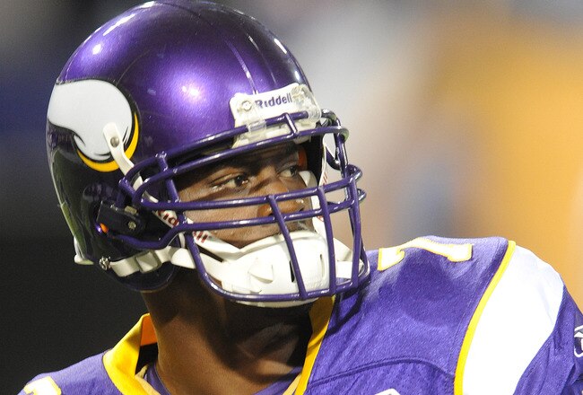 MINNEAPOLIS - SEPTEMBER 2:  Tarvaris Jackson #7 of the Minnesota Vikings passes the ball during warmups prior to an NFL preseason game against the Denver Broncos at the Mall of America Field at Hubert H. Humphrey Metrodome, on September 2, 2010 in Minneapolis, Minnesota.  (Photo by Tom Dahlin/Getty Images)
