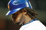 NEW YORK - AUGUST 25:  Jose Reyes #7 of the New York Mets reacts after hitting a ground out in the ninth inning against the Florida Marlins on August 25, 2010 at Citi Field in the Flushing neighborhood of the Queens borough of New York City. The Marlins defeated the Mets 5 - 4.  (Photo by Andrew Burton/Getty Images)