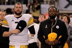 ARLINGTON, TX - FEBRUARY 06:  Ben Roethlisberger #7 and head coach Mike Tomlin of the Pittsburgh Steelers look on during the National Anthem during Super Bowl XLV at Cowboys Stadium on February 6, 2011 in Arlington, Texas.  (Photo by Jamie Squire/Getty Images)