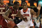 GREENSBORO, NC - MARCH 11:  Biko Paris #5 of the Boston College Eagles drives against Zavier Anderson #3 of the Clemson Tigers during the first half in the quarterfinals of the 2011 ACC men's basketball tournament at the Greensboro Coliseum on March 11, 2011 in Greensboro, North Carolina.  (Photo by Streeter Lecka/Getty Images)