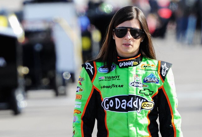 LAS VEGAS, NV - MARCH 05:  Danica Patrick, driver of the #7 GoDaddy.com Chevrolet, walks on the grid during qualifying for the NASCAR Nationwide Series Sam's Town 300 at Las Vegas Motor Speedway on March 5, 2011 in Las Vegas, Nevada.  (Photo by John Harrelson/Getty Images for NASCAR)