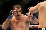 MONTREAL- MAY 8: Mauricio 'Shogun' Rua (L) looks at Lyoto Machida in their light heavyweight bout at UFC 113 at Bell Centre on May 8, 2010 in Montreal, Quebec, Canada.  (Photo by Richard Wolowicz/Getty Images)