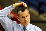 ATLANTA, GA - MARCH 12:  Head coach Billy Donovan of the Florida Gators looks on during their game against the Vanderbilt Commodores in the semifinals of the SEC Men's Basketball Tournament at Georgia Dome on March 12, 2011 in Atlanta, Georgia.  (Photo by Kevin C. Cox/Getty Images)