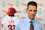 PHILADELPHIA - DECEMBER 15: Pitcher Cliff Lee #33 of the Philadelphia Phillies waits to be interviewed after being introduced to the media during a press conference at Citizens Bank Park on December 15, 2010 in Philadelphia, Pennsylvania. (Photo by Drew Hallowell/Getty Images)