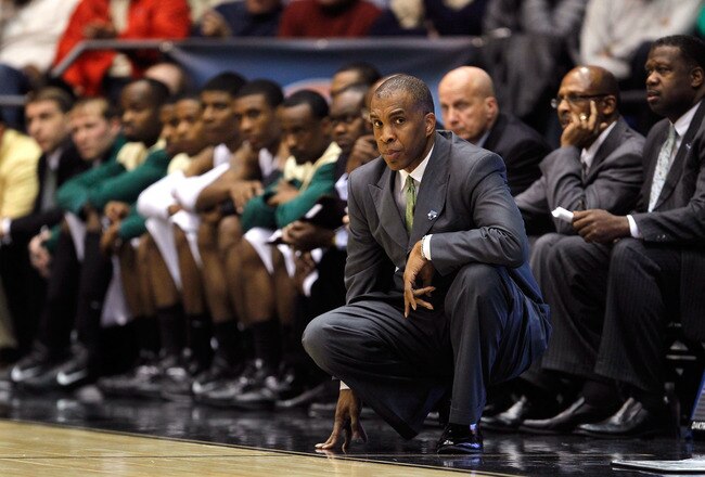 DAYTON, OH - MARCH 15: Head coach Mike Davis of the UAB Blazers looks on from the bench during the first half against the Clemson Tigers during the first round of the 2011 NCAA men's basketball tournament at UD Arena on March 15, 2011 in Dayton, Ohio.  (Photo by Gregory Shamus/Getty Images)