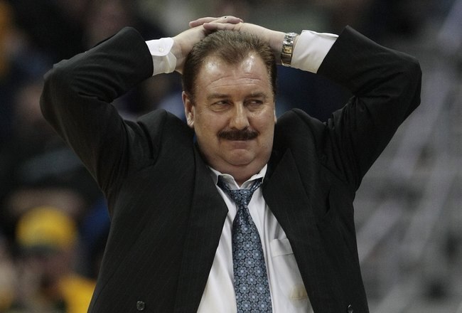 NEW ORLEANS - MARCH 20:  Coach Blaine Taylor of the Old Dominion Monarchs reacts during the second round of the 2010 NCAA men's basketball tournament game against the Baylor Bears at the New Orleans Arena on March 20, 2010 in New Orleans, Louisiana.  (Photo by Dave Martin/Getty Images)