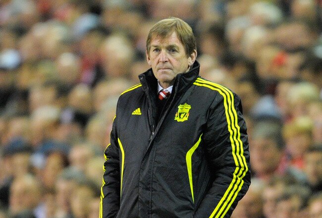 LIVERPOOL, ENGLAND - MARCH 17:  Liverpool manager Kenny Dalglish looks thoughtful during the UEFA Europa League Round of 16 second leg match between Liverpool and SC Braga at Anfield on March 17, 2011 in Liverpool, England.  (Photo by Michael Regan/Getty Images)