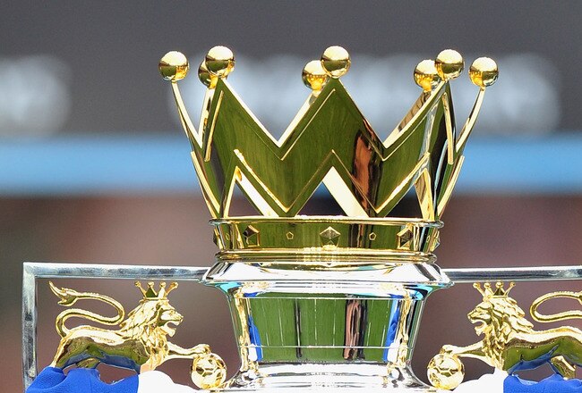 LONDON, ENGLAND - MAY 09:  A view of the Premier League trophy after the Barclays Premier League match between Chelsea and Wigan Athletic at Stamford Bridge on May 9, 2010 in London, England. Chelsea won 8-0 to win the championship.  (Photo by Clive Mason/Getty Images)