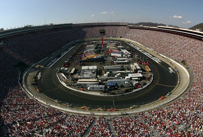 BRISTOL, TN - MARCH 25:  A general view of cars rounding the track, during the NASCAR Nextel Cup Series Food City 500 at Bristol Motor Speedway on March 25, 2007 in Bristol, Tennessee.  (Photo by Harry How/Getty Images)