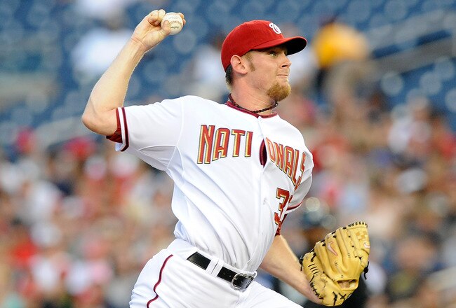 WASHINGTON - AUGUST 10:  Stephen Strasburg #37 of the Washington Nationals pitches against the Florida Marlins at Nationals Park on August 10, 2010 in Washington, DC.  (Photo by Greg Fiume/Getty Images)