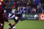 SANTA CLARA, CA - MARCH 19: Chris Wondolowski #8 of the San Jose Earthquakes takes a shot on goal during their game against Real Salt Lake at Buck Shaw Stadium on March 19, 2011 in Santa Clara, California.  (Photo by Ezra Shaw/Getty Images)