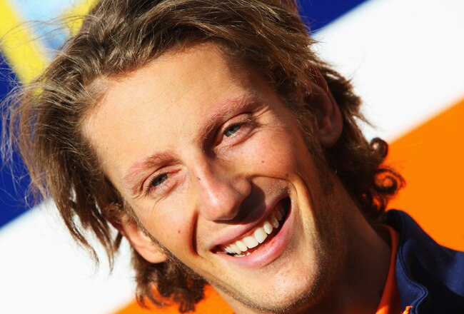 SPA FRANCORCHAMPS, BELGIUM - AUGUST 28:  Romain Grosjean of France and Renault is seen in the paddock following practice for the Belgian Grand Prix at the Circuit of Spa Francorchamps on August 28, 2009 in Spa Francorchamps, Belgium.  (Photo by Mark Thompson/Getty Images)