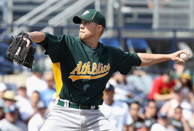 PEORIA, AZ - MARCH 06:  Starting pitcher Josh Outman #88 of the Oakland Athletics pitches against the San Diego Padres during the spring training game at Peoria Stadium on March 6, 2011 in Peoria, Arizona.  (Photo by Christian Petersen/Getty Images)