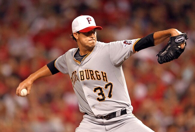CINCINNATI - SEPTEMBER 11:  Charlie Morton #37 of the Pittsburg Pirates throws a pitch during the game against the Cincinnati Reds at Great American Ball Park on September 11, 2010 in Cincinnati, Ohio.  (Photo by Andy Lyons/Getty Images)