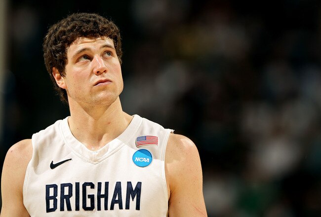 DENVER, CO - MARCH 19:  Jimmer Fredette #32 of the Brigham Young Cougars looks on against the Gonzaga Bulldogs during the third round of the 2011 NCAA men's basketball tournament at Pepsi Center on March 19, 2011 in Denver, Colorado.  (Photo by Doug Pensinger/Getty Images)