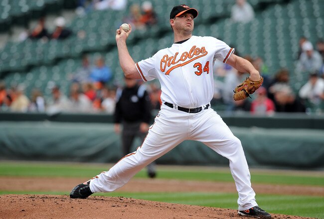 BALTIMORE - MAY 13:  Kevin Millwood #34 of the Baltimore Orioles pitches against the Seattle Mariners at Camden Yards on May 13, 2010 in Baltimore, Maryland.  (Photo by Greg Fiume/Getty Images)