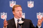 NEW ORLEANS, LA - MARCH 21: NFL commissioner Roger Goodell addresses the media during the NFL Annual Meetings at the Roosevelt Hotel on March 21, 2011 in New Orleans, Louisiana. Despite a NFL owners imposed lockout in effect since March 12 the league is conducting it's annual owners meeting in New Orleans(Photo by Sean Gardner/Getty Images)