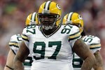 GLENDALE, AZ - JANUARY 03:  Johnny Jolly #97 of the Green Bay Packers looks on from the field against the Arizona Cardinals at University of Phoenix Stadium on January 3, 2010 in Glendale, Arizona.  (Photo by Jamie Squire/Getty Images)