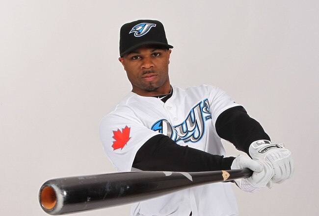 DUNEDIN, FL - FEBRUARY 20:  Rajai Davis #11 of the Toronto Blue Jays poses during photo day at Florida Auto Exchange Stadium on February 20, 2011 in Dunedin, Florida.  (Photo by Nick Laham/Getty Images)