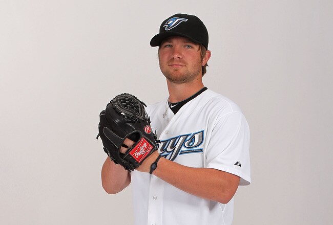 DUNEDIN, FL - FEBRUARY 20:  Kyle Drabek #4 of the Toronto Blue Jays poses during photo day at Florida Auto Exchange Stadium on February 20, 2011 in Dunedin, Florida.  (Photo by Nick Laham/Getty Images)