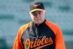 BALTIMORE - AUGUST 04:  Manager Buck Showalter of the Baltimore Orioles watches batting practice before the game against the Los Angeles Angels of Anaheim at Camden Yards on August 4, 2010 in Baltimore, Maryland.  (Photo by Greg Fiume/Getty Images)