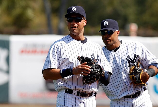 TAMPA, FL - FEBRUARY 26:  Shortstop Derek Jeter #2 of the New York Yankees looks over the infield against the Philadelphia Phillies during a Grapefruit League Spring Training Game at George M. Steinbrenner Field on February 26, 2011 in Tampa, Florida.  (Photo by J. Meric/Getty Images)