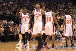 DALLAS, TX - MARCH 10:  Forward Carmelo Anthony #7 of the New York Knicks at American Airlines Center on March 10, 2011 in Dallas, Texas.  NOTE TO USER: User expressly acknowledges and agrees that, by downloading and or using this photograph, User is consenting to the terms and conditions of the Getty Images License Agreement.  (Photo by Ronald Martinez/Getty Images)