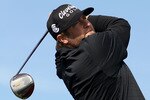 PEBBLE BEACH, CA - FEBRUARY 13:  Steve Marino tees off on 9th hole during the final round of the AT&T Pebble Beach National Pro-Am at the Pebble Beach Golf Links on February 13, 2011 in Pebble Beach, California.  (Photo by Ezra Shaw/Getty Images)